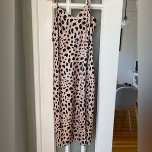 Leopard print slip dress